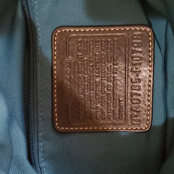 Coach Hampton Black Hobo with Blue Accent - Picture 3 of 4